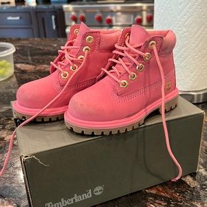 Pink toddler Timberland boots